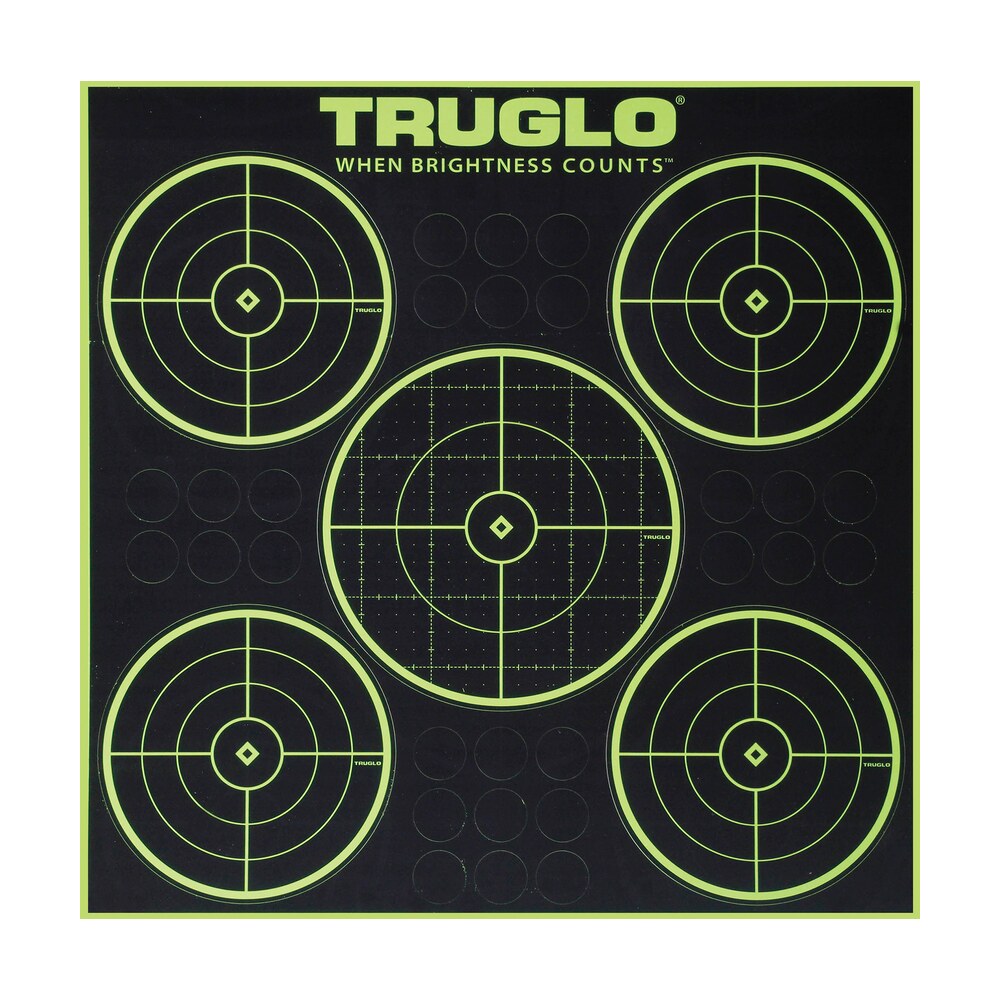 truglo tg11a6 tru see 5 bull target self adhesive heavy paper black/green 12"x12" 6 pack TruGlo TG11A6 Tru-See 5-Bull Target Self-Adhesive Heavy Paper Black/Green 12"x12" 6 Pack Sports South item 85825