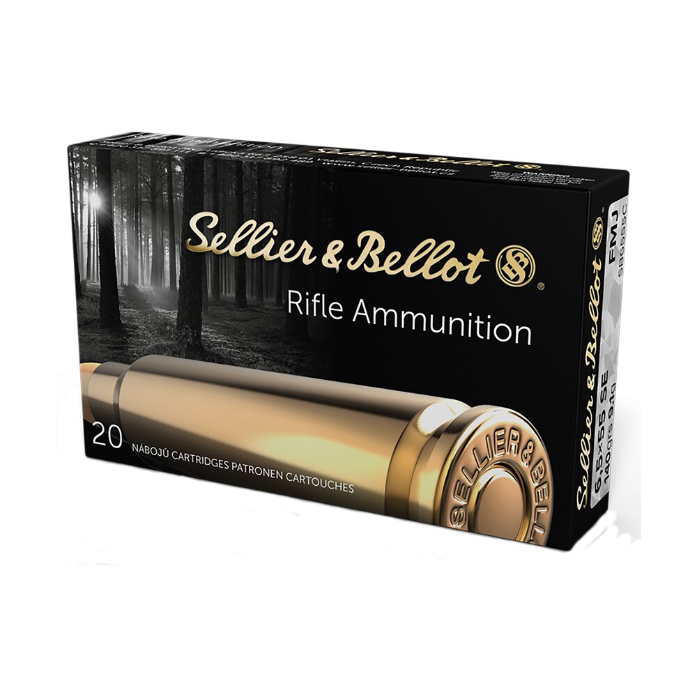 sellier & bellot sb6555c rifle 6.5x55swedish 140gr full metal jacket boat tail 20 per box/20 case Sellier & Bellot SB6555C Rifle 6.5x55Swedish 140gr Full Metal Jacket Boat Tail 20 Per Sports South item 86298