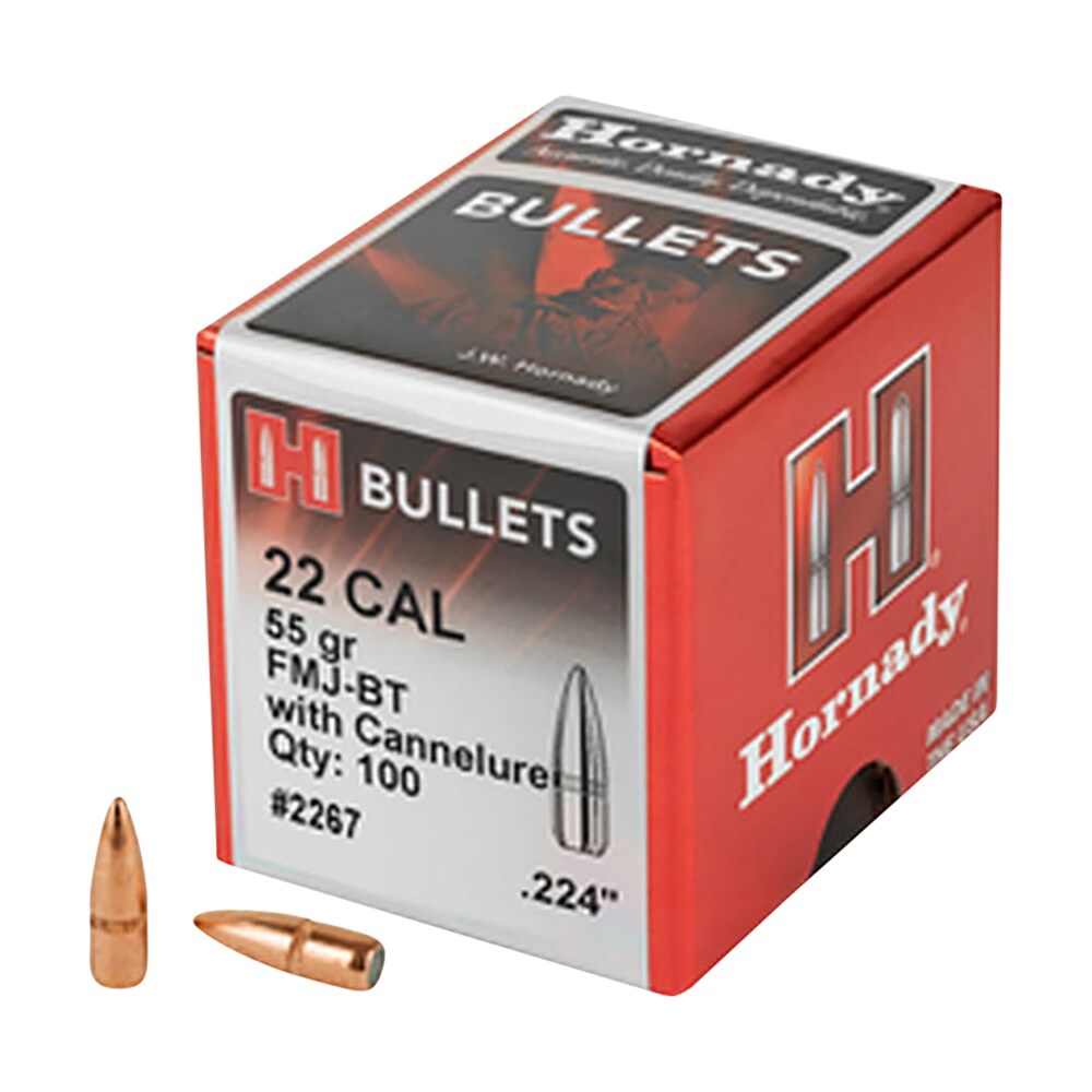 hornady 2267 traditional 22 cal .224 55 gr full metal jacket boat tail 100 per box/ 40 case Hornady 2267 Traditional 22 Cal .224 55 gr Full Metal Jacket Boat Tail 100 Per Box/ 40 Case Sports South item 86633
