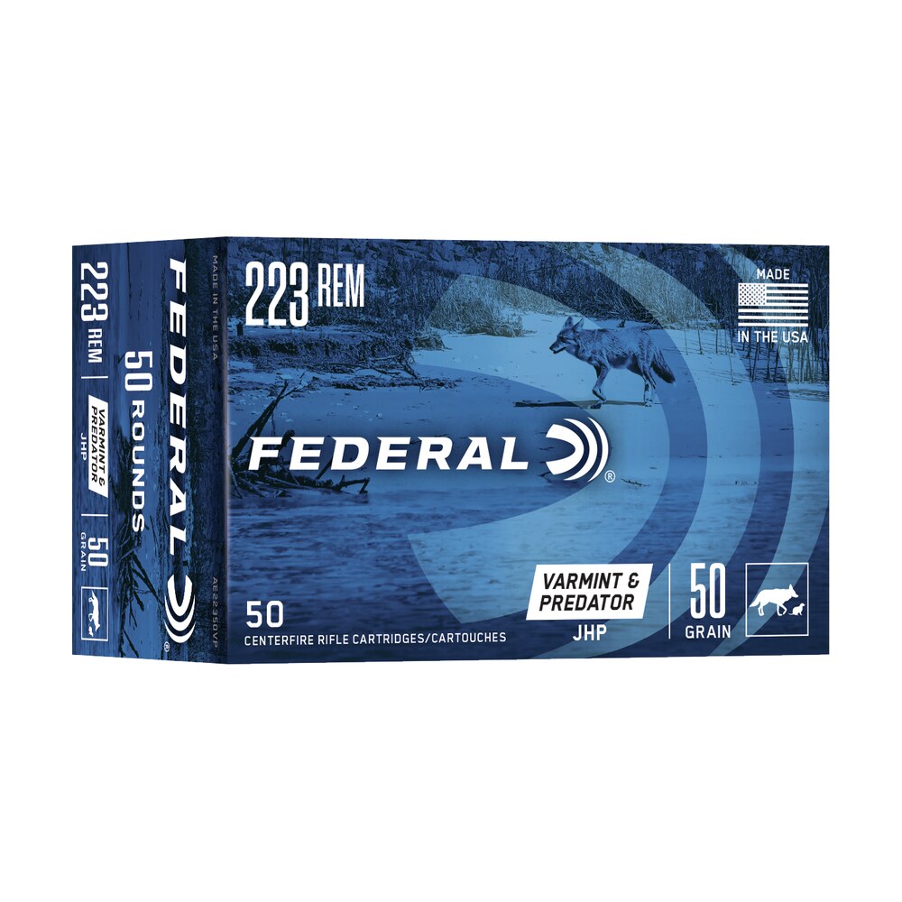 federal ae22350vp american eagle varmint & predator 223rem 50gr jacketed hollow point 50 per box/5 case Federal AE22350VP American Eagle Varmint & Predator 223Rem 50gr Jacketed Hollow Point 50 Sports South item 8730