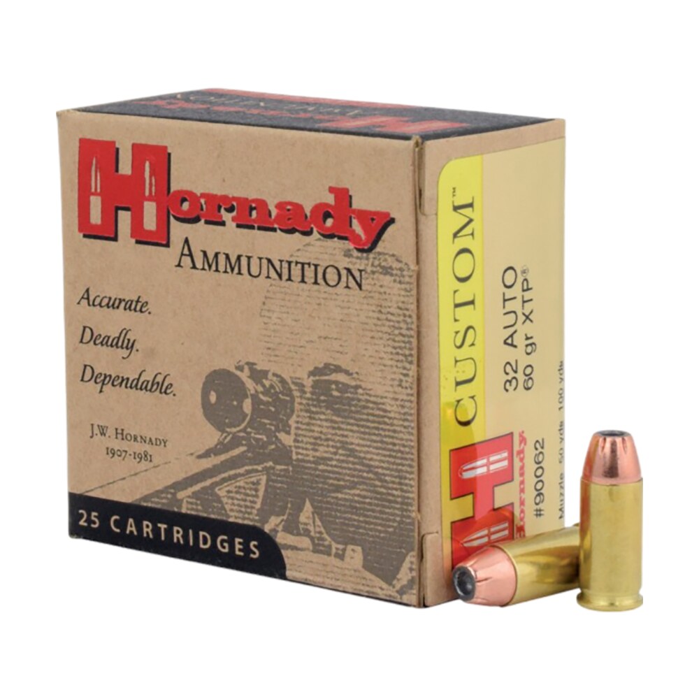 hornady 90062 custom 32acp 60gr hornady xtp hollow point 25 per box/10 case Hornady 90062 Custom 32ACP 60gr Hornady XTP Hollow Point 25 Per Box/10 Case Sports South item 87591