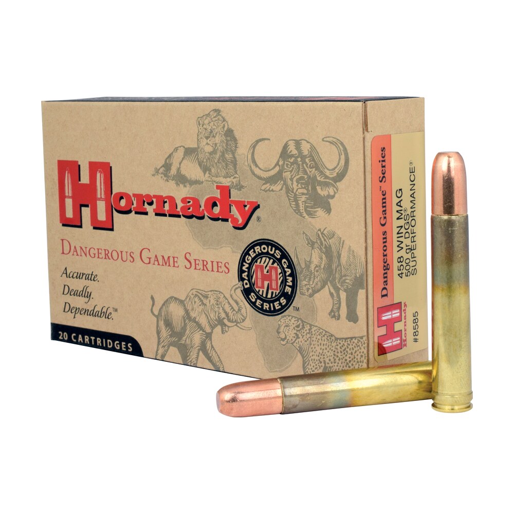 hornady 8585 dangerous game 458winmag 500gr dangerous game solid 20 per box/6 case Hornady 8585 Dangerous Game 458WinMag 500gr Dangerous Game Solid 20 Per Box/6 Case Sports South item 87696