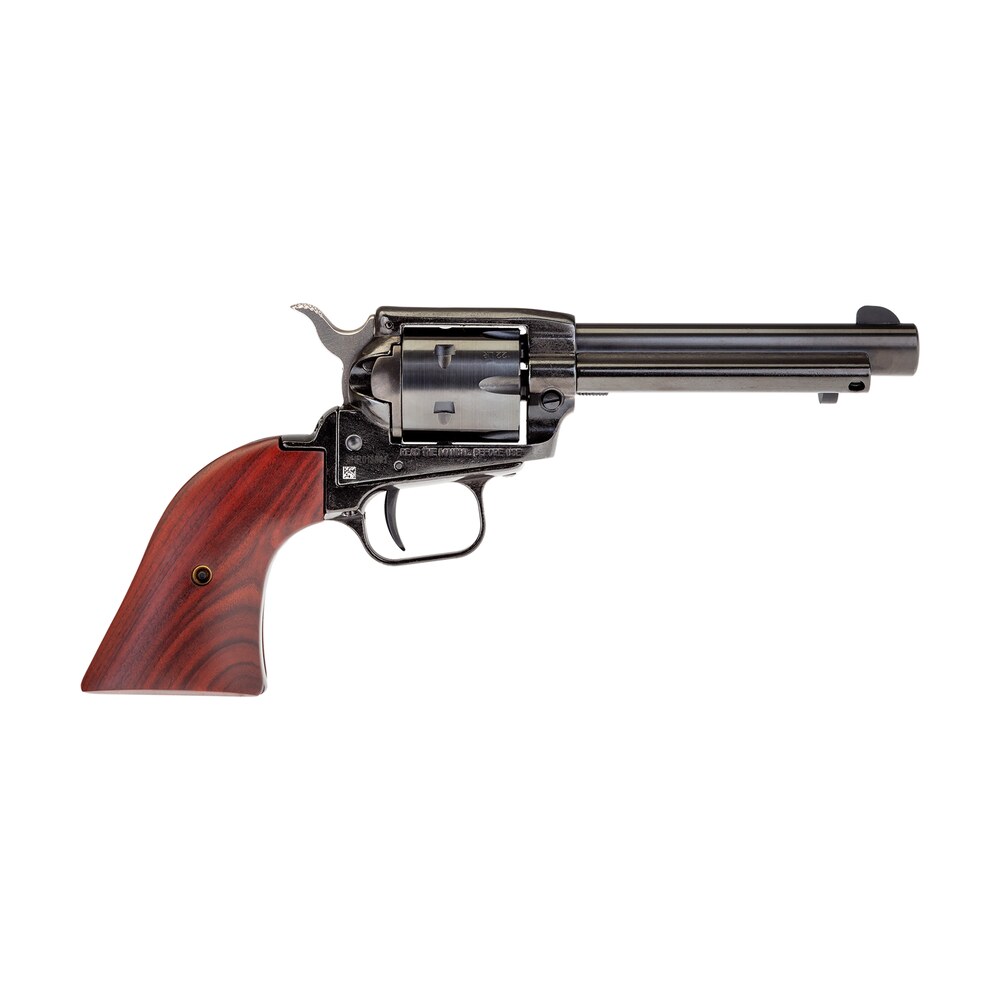 heritage mfg rr22b4 rough rider 22 lr 6 shot, 4.75" black steel barrel, black zinc alloy frame, black cylinder cocobolo grip, hammer/thumb safety, exposed hammer Heritage Mfg RR22B4 Rough Rider 22 LR 6 Shot, 4.75" Black Steel Sports South item 87902