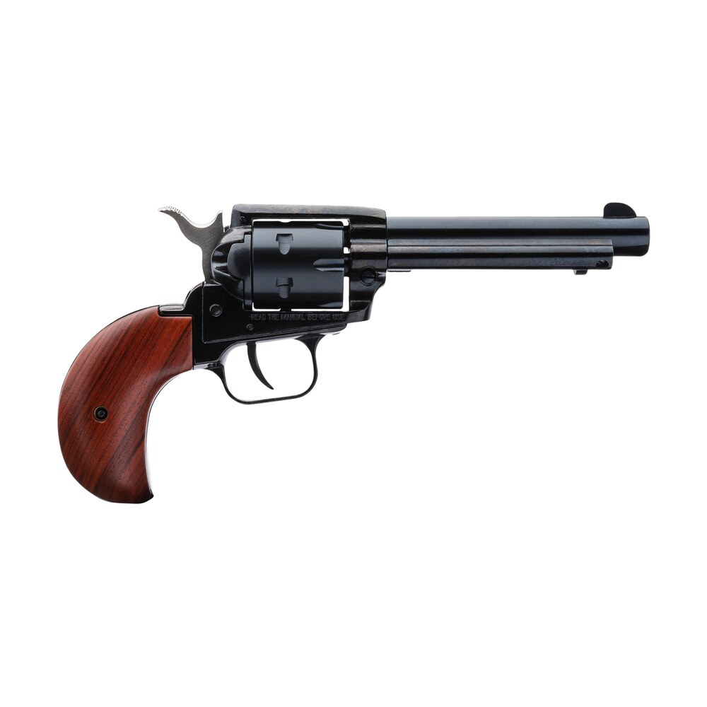 heritage mfg rr22mb4bh rough rider 22 lr/22 wmr 6 shot, 4.75" steel black barrel, cylinder & black zinc alloy frame, cocobolo bird head grip, hammer/thumb safety, exposed hammer Heritage Mfg RR22MB4BH Rough Rider 22 LR/22 WMR 6 Shot, 4.75" Steel Black Sports South item 87978
