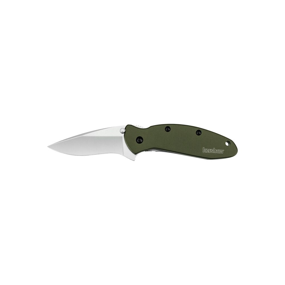 kershaw 1620ol scallion 2.40" folding drop point plain bead blasted 420hc ss blade olive drab anodized aluminum handle includes pocket clip Kershaw 1620OL Scallion 2.40" Folding Drop Point Plain Bead Blasted 420HC SS Blade Olive Drab Sports South item 88080