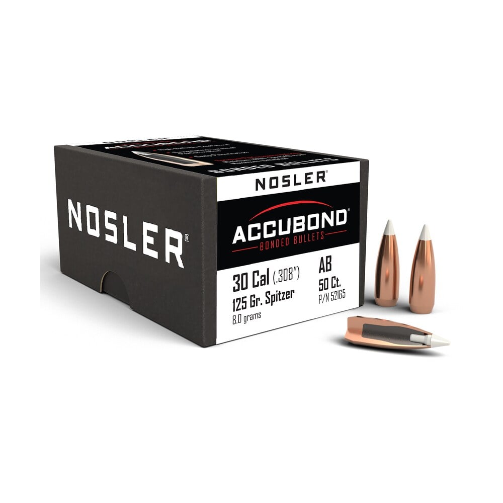 nosler 52165 accubond 30cal 125gr spitzer point 50/box Nosler 52165 AccuBond 30Cal 125gr Spitzer Point 50/Box Sports South item 88184