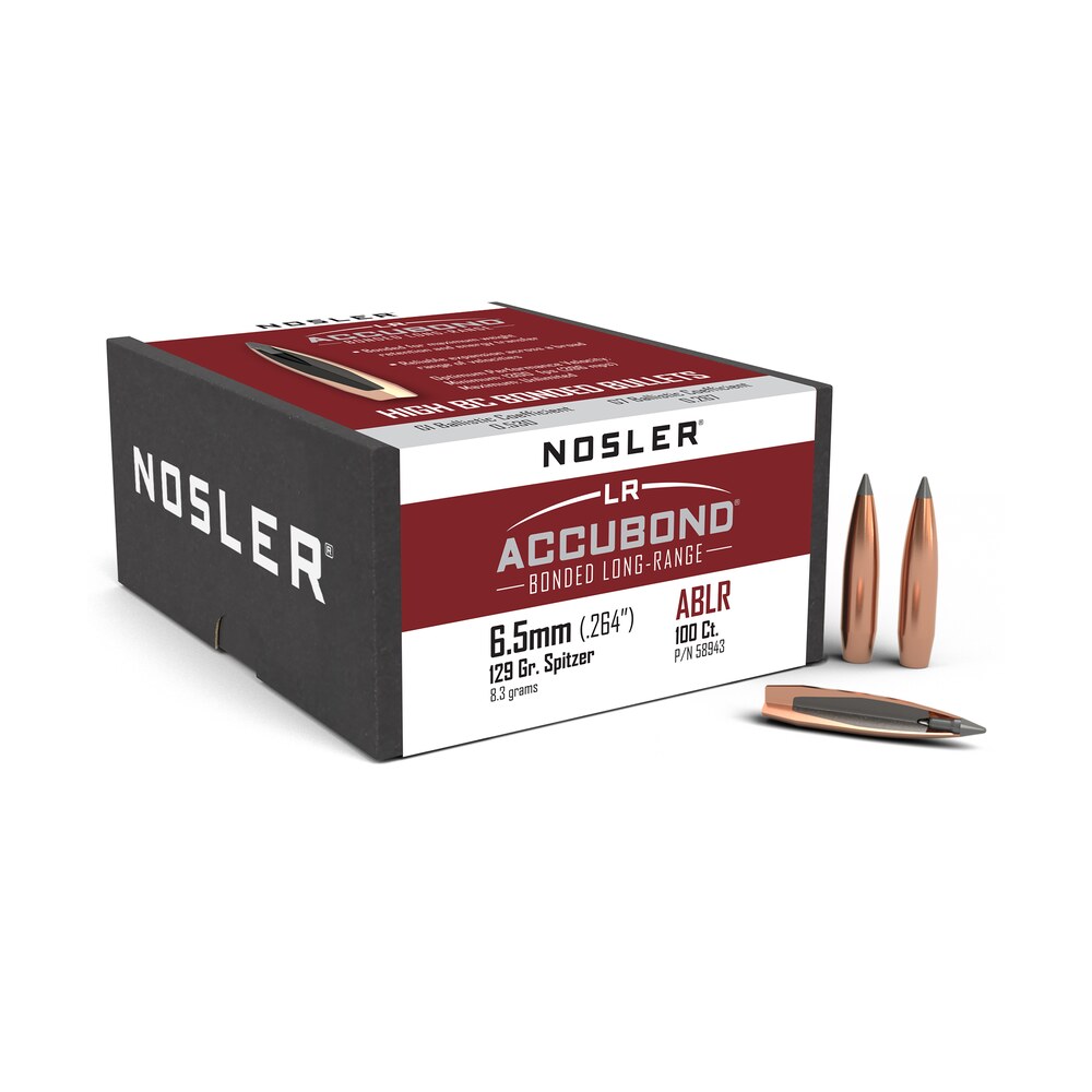 nosler 58943 accubond long range 6.5creedmoor 129gr spitzer point 100/box Nosler 58943 AccuBond Long Range 6.5Creedmoor 129gr Spitzer Point 100/Box Sports South item 88185
