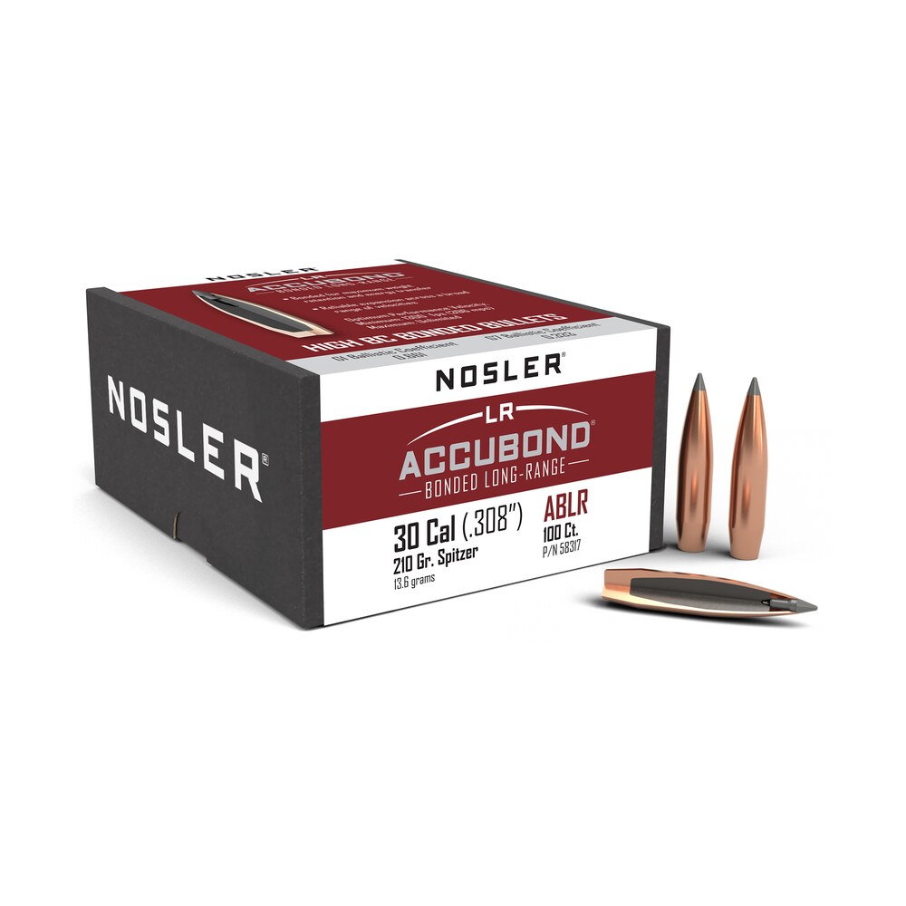 nosler 58317 accubond long range 30cal 210gr spitzer point 100/box Nosler 58317 AccuBond Long Range 30Cal 210gr Spitzer Point 100/Box Sports South item 88191