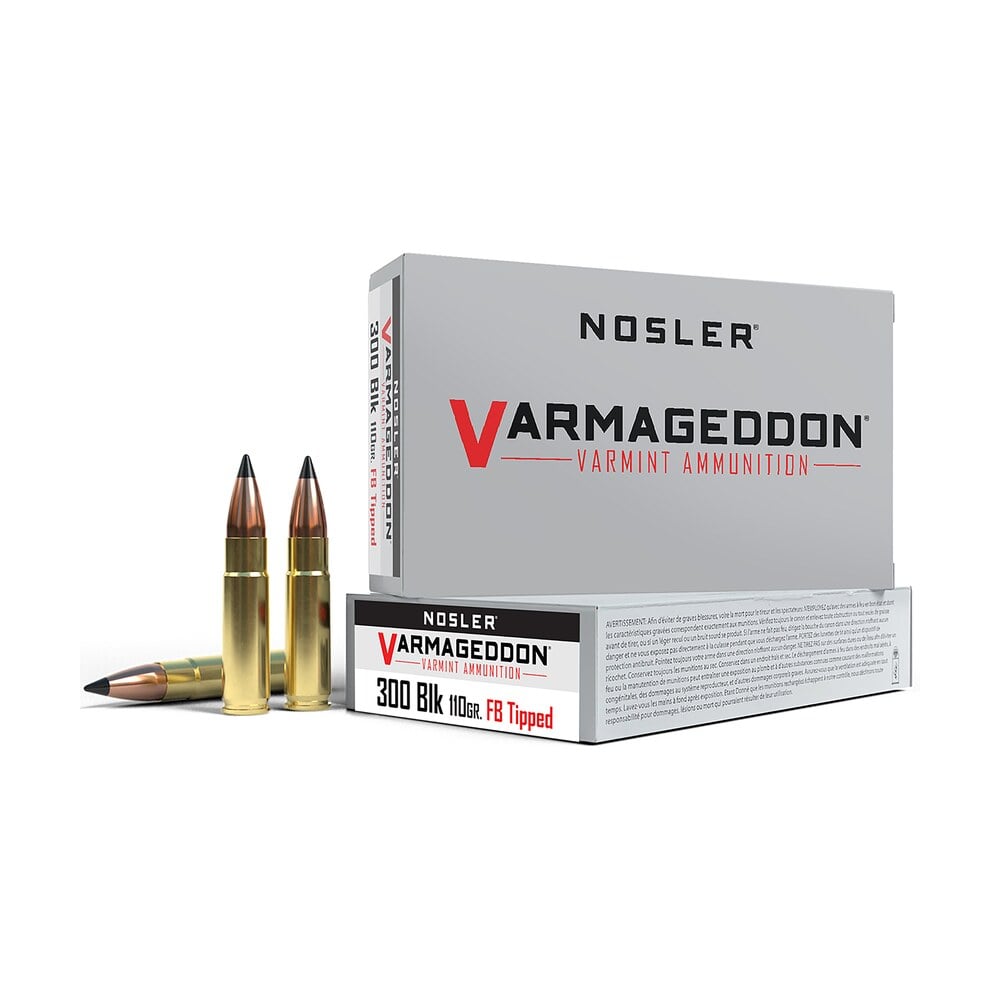 nosler 40127 varmageddon 300blackout 110gr flat base tipped 20 per box/20 case Nosler 40127 Varmageddon 300Blackout 110gr Flat Base Tipped 20 Per Box/20 Case Sports South item 88224