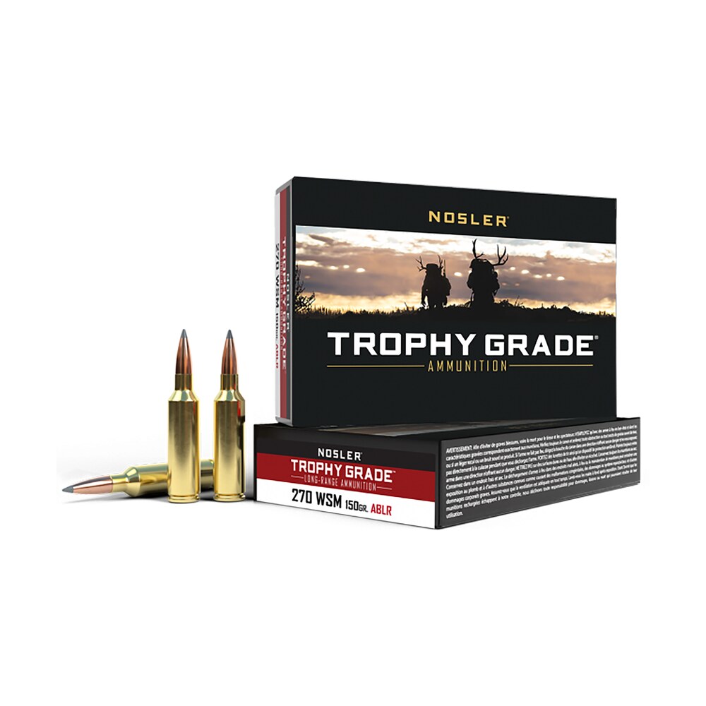nosler 60114 trophy grade long range 270wsm 150gr nosler spitzer accubond long range 20 per box/10 case Nosler 60114 Trophy Grade Long-Range 270WSM 150gr Nosler Spitzer AccuBond Long Range 20 Per Sports South item 88239