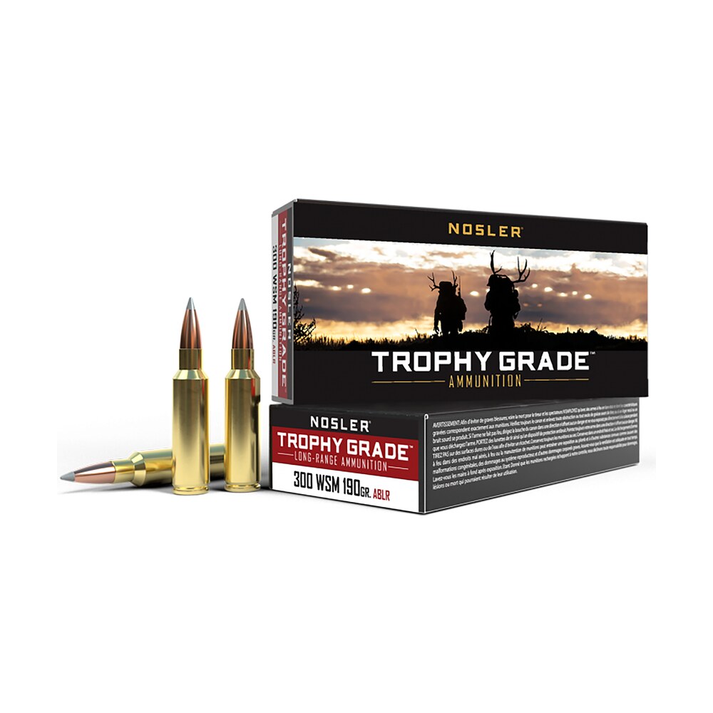 nosler 60106 trophy grade long range 300wsm 190gr nosler spitzer accubond long range 20 per box/10 case Nosler 60106 Trophy Grade Long-Range 300WSM 190gr Nosler Spitzer AccuBond Long Range 20 Per Sports South item 88244