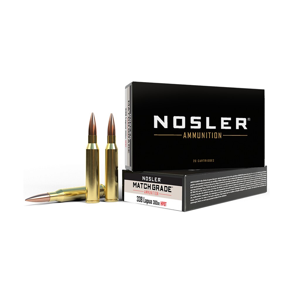 nosler 43136 match grade 338lapuamag 300gr custom competition hollow point boat tail 20 per box/10 case Nosler 43136 Match Grade 338LapuaMag 300gr Custom Competition Hollow Point Boat Tail 20 Per Sports South item 88254