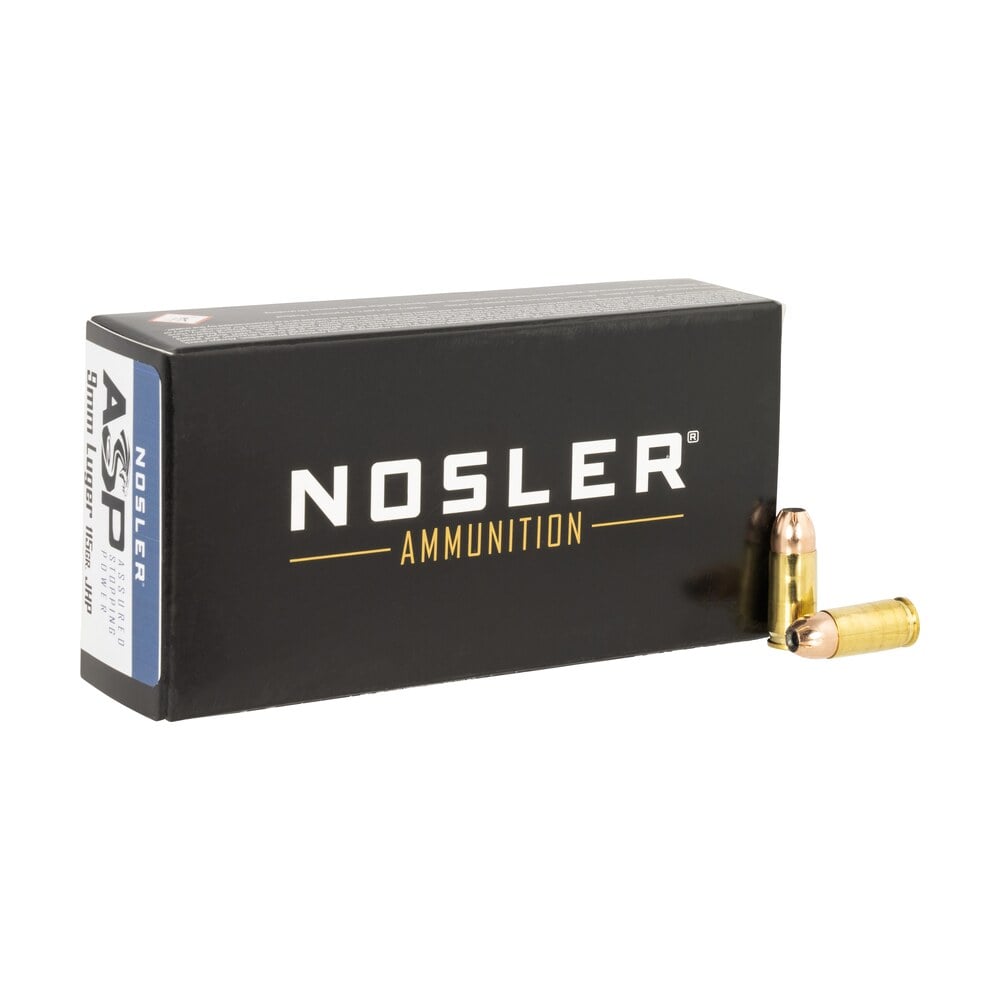 nosler 51017 assured stopping power handgun 9mmluger 115gr jacketed hollow point 50 per box/10 case Nosler 51017 Assured Stopping Power Handgun 9mmLuger 115gr Jacketed Hollow Point 50 Per Box/10 Sports South item 88255