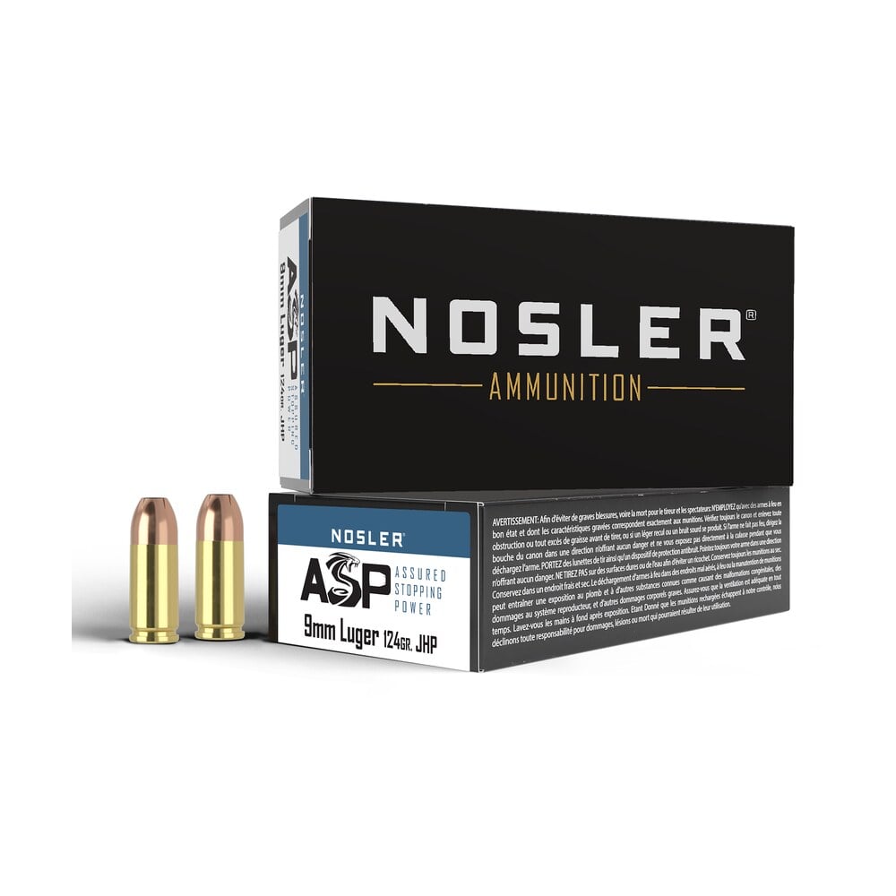 nosler 51054 assured stopping power handgun 9mmluger 124gr jacketed hollow point 50 per box/10 case Nosler 51054 Assured Stopping Power Handgun 9mmLuger 124gr Jacketed Hollow Point 50 Per Box/10 Sports South item 88256
