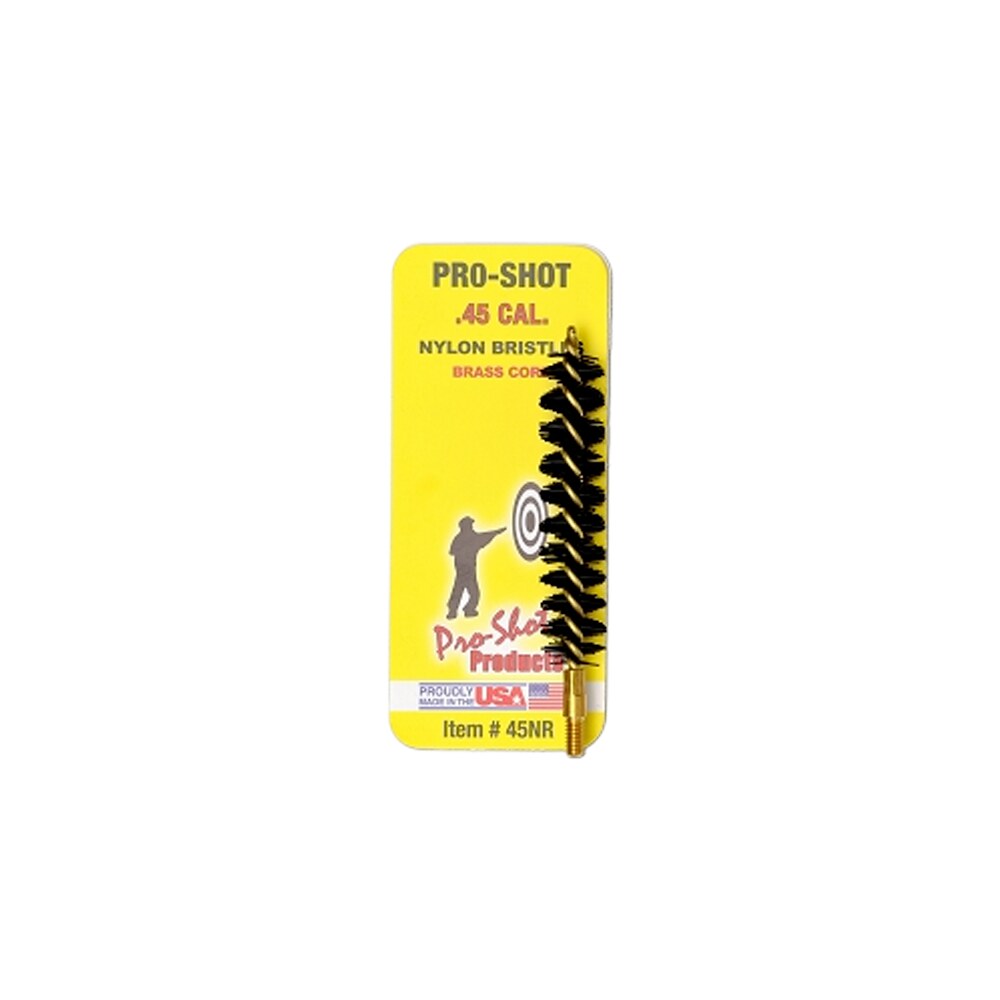 pro shot 45nr bore brush .45 cal rifle #8 32 thread nylon bristles brass core Pro-Shot 45NR Bore Brush .45 Cal Rifle #8-32 Thread Nylon Bristles Brass Core Sports South item 8964