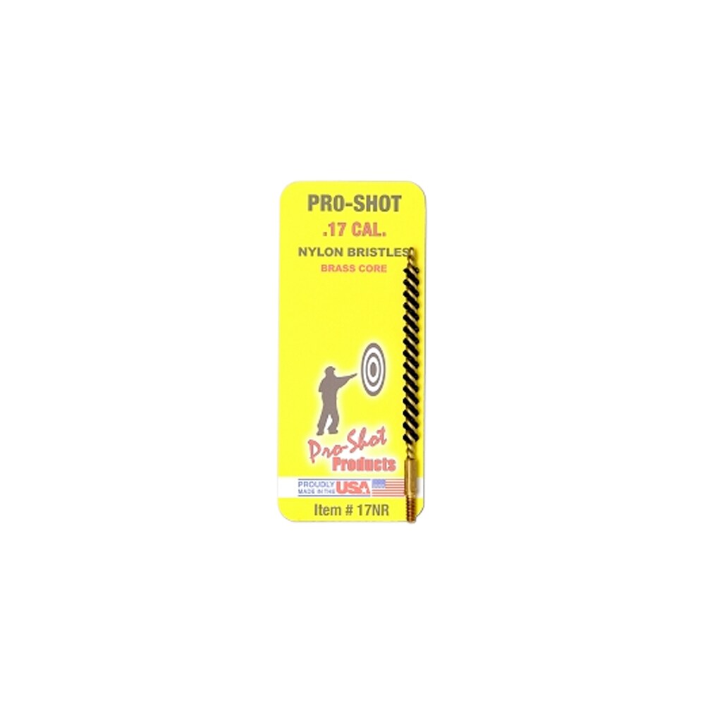 pro shot 17nr bore brush .17/ .177 cal rifle #5 40″ thread nylon bristles brass core Pro-Shot 17NR Bore Brush .17/ .177 Cal Rifle #5-40" Thread Nylon Bristles Brass Core Sports South item 8969