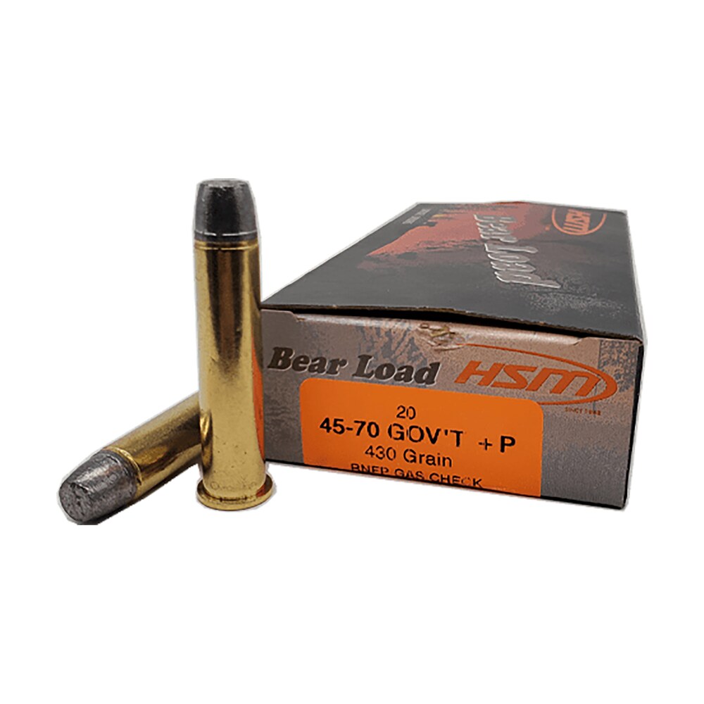 hsm 457012n bear load 45 70 gov 430 gr round nose flat point 20 per box/ 25 case HSM 457012N Bear Load 45-70 Gov 430 gr Round Nose Flat Point 20 Per Box/ 25 Case Sports South item 89765