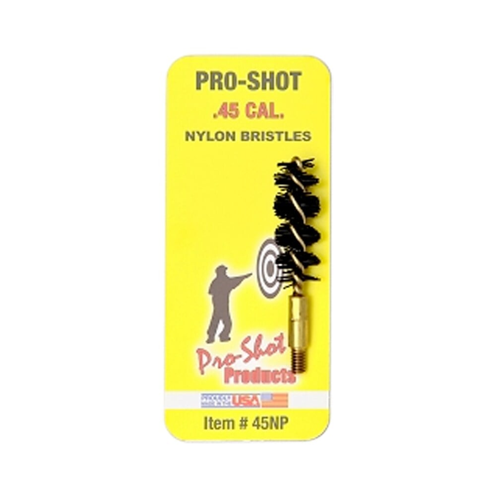pro shot 45np bore brush .45 cal pistol #8 32 thread nylon bristles brass core Pro-Shot 45NP Bore Brush .45 Cal Pistol #8-32 Thread Nylon Bristles Brass Core Sports South item 8979