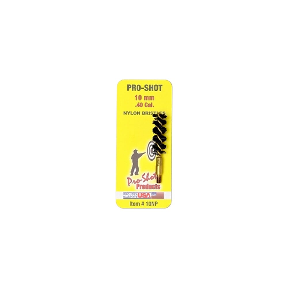 pro shot 10np bore brush .40/ 10mm cal pistol #8 32 thread nylon bristles brass core Pro-Shot 10NP Bore Brush .40/ 10mm Cal Pistol #8-32 Thread Nylon Bristles Brass Core Sports South item 8981