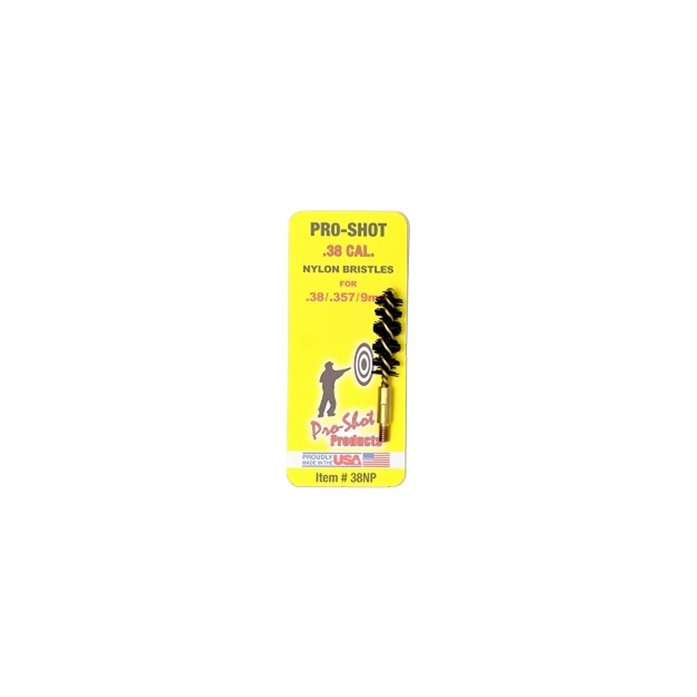 pro shot 38np bore brush 9mm pistol #8 32 thread nylon bristles brass core Pro-Shot 38NP Bore Brush 9mm Pistol #8-32 Thread Nylon Bristles Brass Core Sports South item 8983