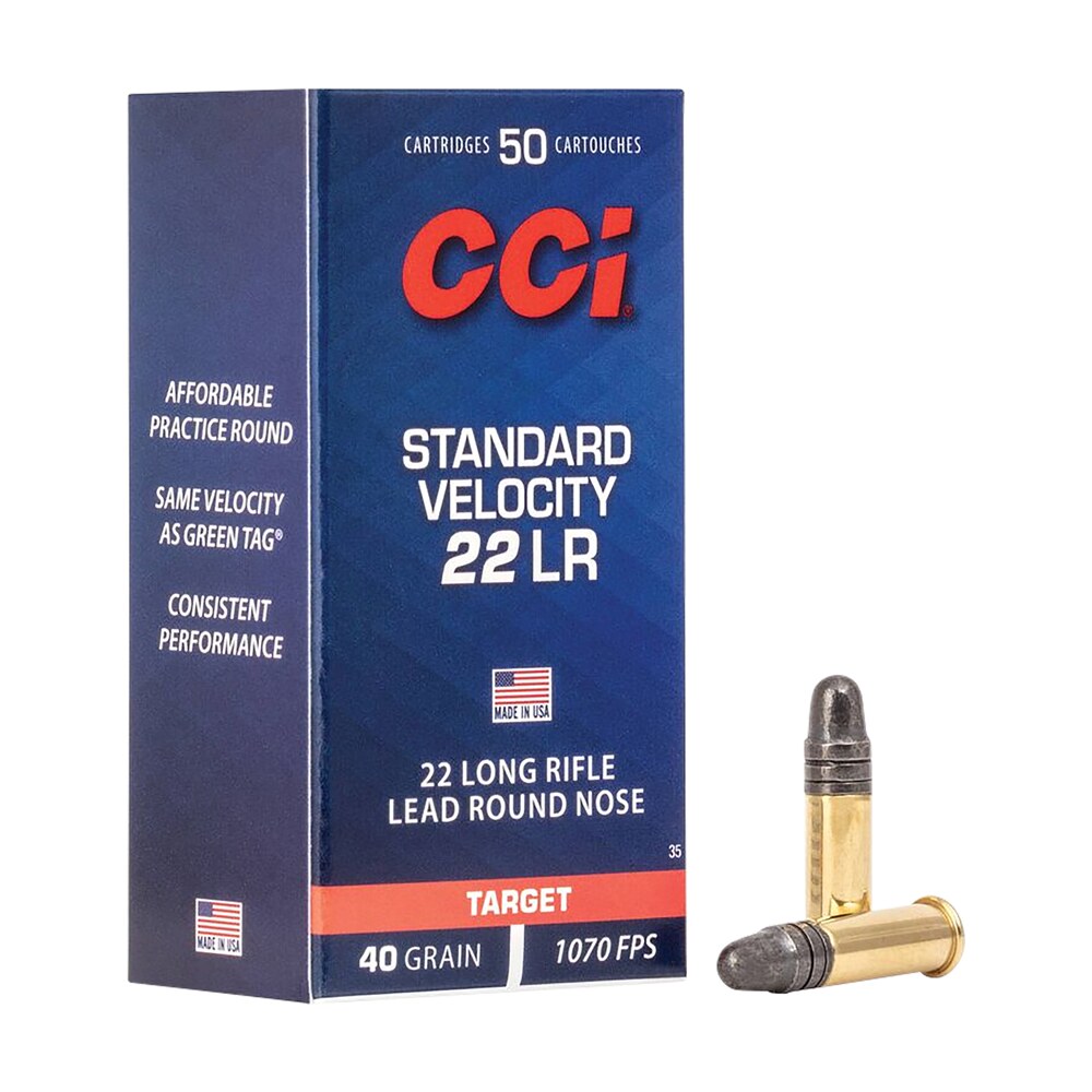cci 0035 standard velocity 22lr 40gr lead round nose 50 per box/100 case CCI 0035 Standard Velocity 22LR 40gr Lead Round Nose 50 Per Box/100 Case Sports South item 89892