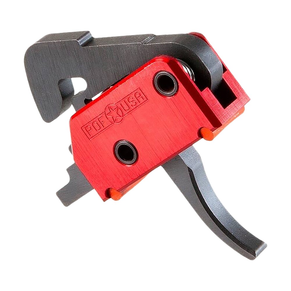 patriot ordnance factory 00457 drop in single stage curved trigger with 4.50 lbs draw weight & black/red finish for ar platform Patriot Ordnance Factory 00457 Drop-In Single-Stage Curved Trigger Sports South item 89906