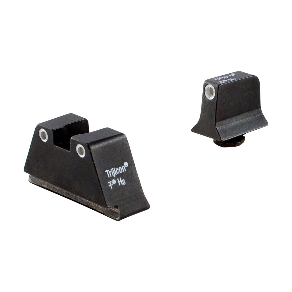 trijicon 600649 suppressor/optic height sights green/tritium white outline front sight green/tritium white outline rear sight glock 17/17l/19 standard frame Trijicon 600649 Suppressor/Optic Height Sights Green/Tritium White Outline Front Sports South item 90067