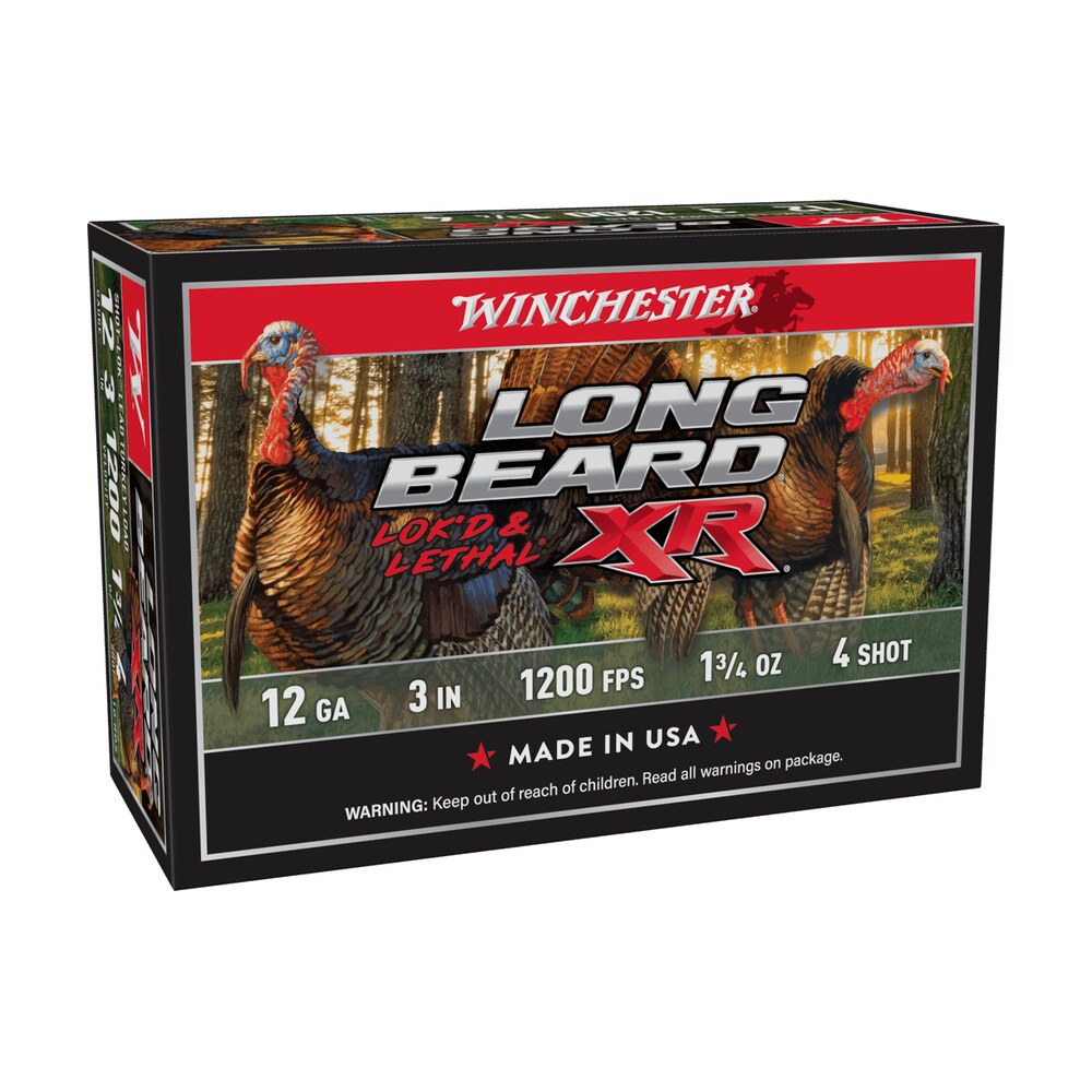 winchester ammo stlb1234 long beard xr shot lok 12gauge 3" 1 3/4oz 4shot 10 per box/10 case Winchester Ammo STLB1234 Long Beard XR Shot-Lok 12Gauge 3" 1 3/4oz 4Shot 10 Per Box/10 Case Sports South item 90319