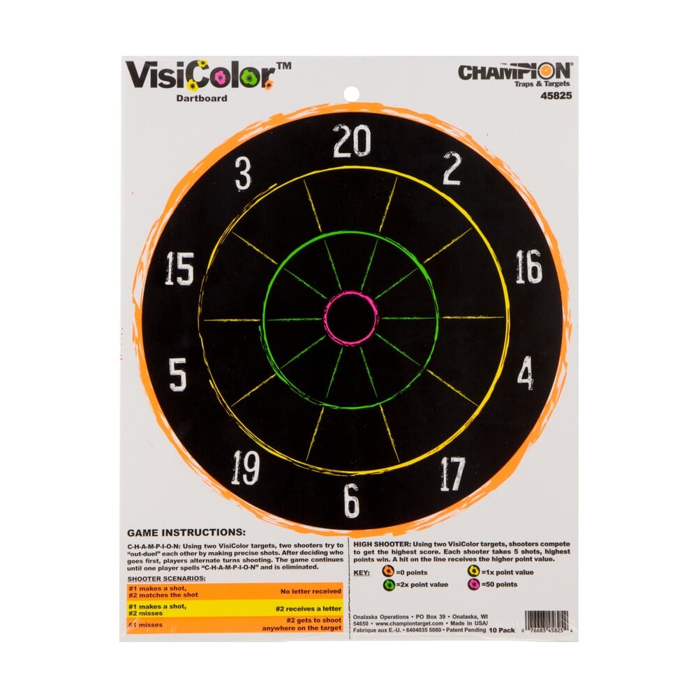 champion targets 45825 visicolor dartboard hanging paper multi color 11″x14″ dart board 10 pack Champion Targets 45825 VisiColor Dartboard Hanging Paper Multi Color 11"x14" Dart Board 10 Pack Sports South item 9042