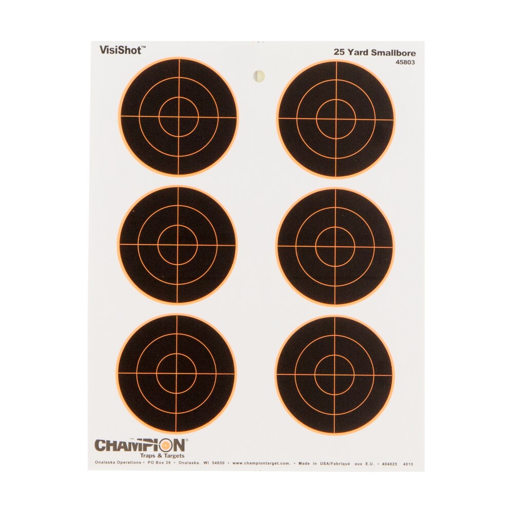 champion targets 45803 visishot bullseye paper hanging 25 yds small bore rifle 8.50″ x 11″ black/white 10 pack Champion Targets 45803 VisiShot Bullseye Paper Hanging 25 yds Small Bore Rifle 8.50" x 11" Sports South item 9044