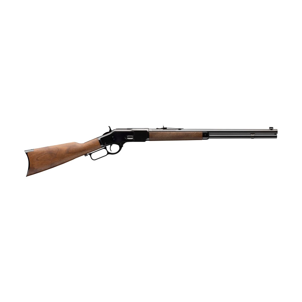winchester repeating arms 534200140 model 1873 short rifle 44 40 win 10+1 20" blued round barrel, rifle style forearm & cap, walnut straight grip stock w/crescent buttplate, steel loading gate Winchester Repeating Arms 534200140 Model 1873 Short Rifle 44-40 Win 10+1 20" Blued Round Sports South item 90565