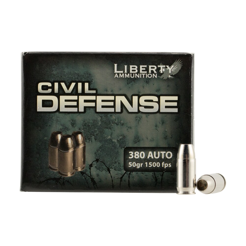 liberty ammunition lacd380023 civil defense 380acp 50gr lead free fragmenting hollow point 20 per box/50 case Liberty Ammunition LACD380023 Civil Defense 380ACP 50gr Lead Free Fragmenting Hollow Point 20 Sports South item 90776