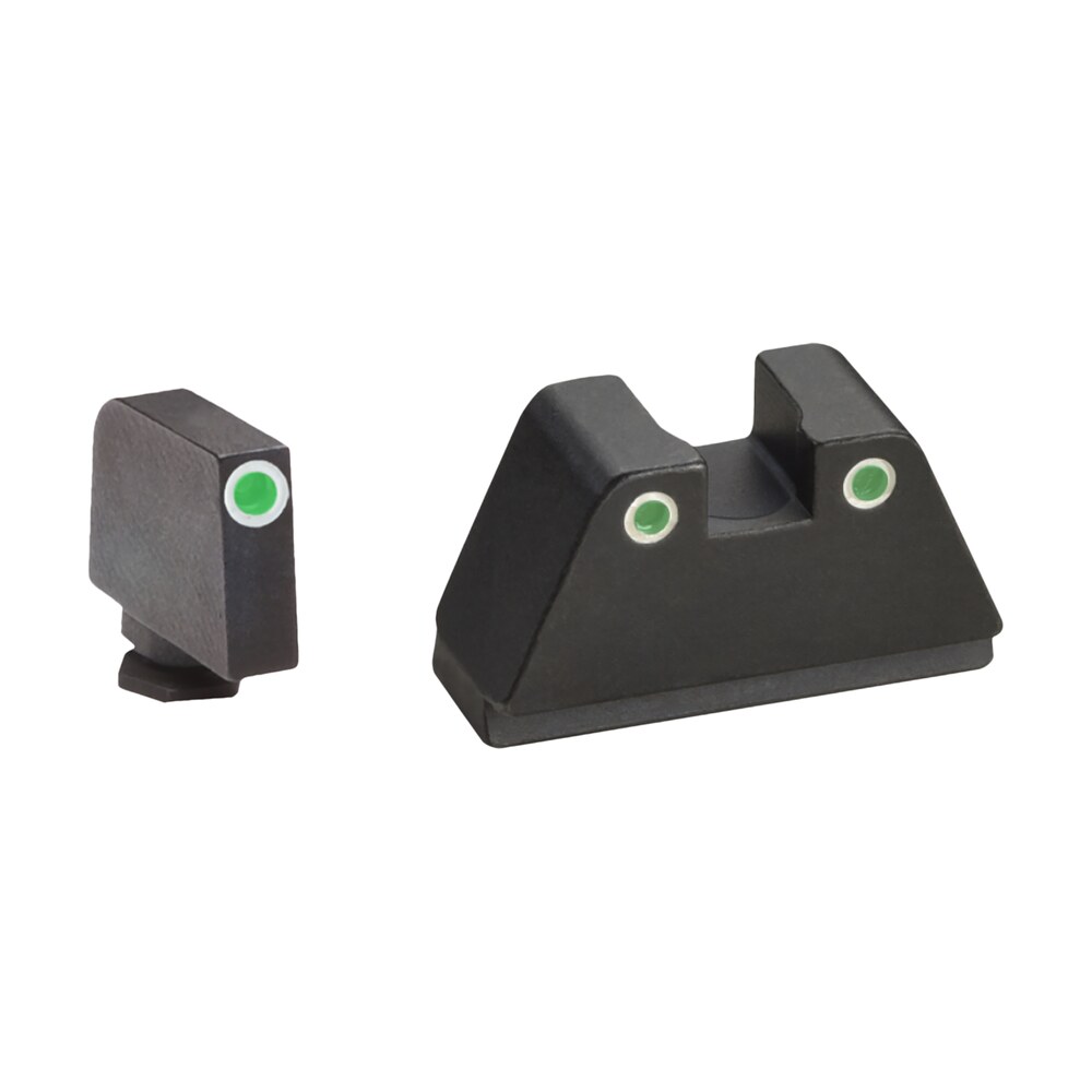 ameriglo gl329 optic compatible sight set for glock xl tall green tritium white outline front sight green tritium white outline rear sight AmeriGlo GL329 Optic Compatible Sight Set for Glock XL Tall Green Tritium White Outline Front Sports South item 90791