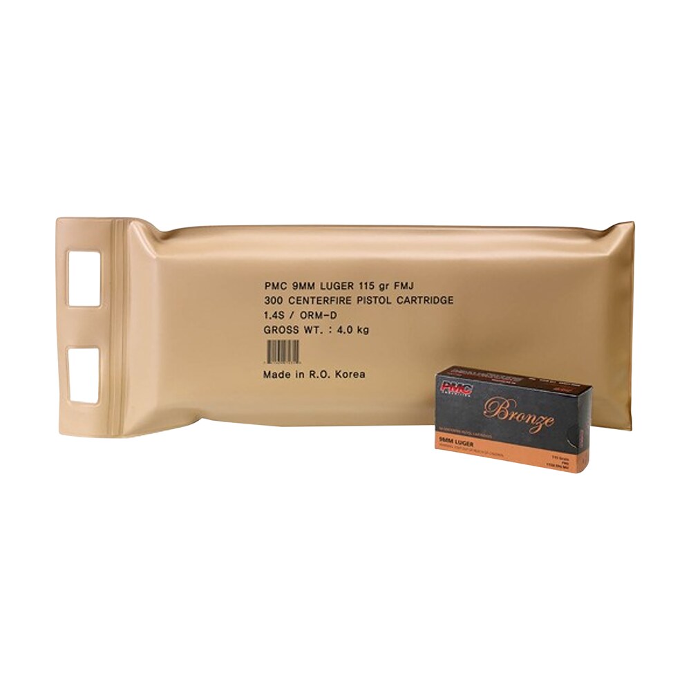 pmc 9abp bronze battle pack 9mmluger 115gr full metal jacket 300 per box/3 case PMC 9ABP Bronze Battle Pack 9mmLuger 115gr Full Metal Jacket 300 Per Box/3 Case Sports South item 90941