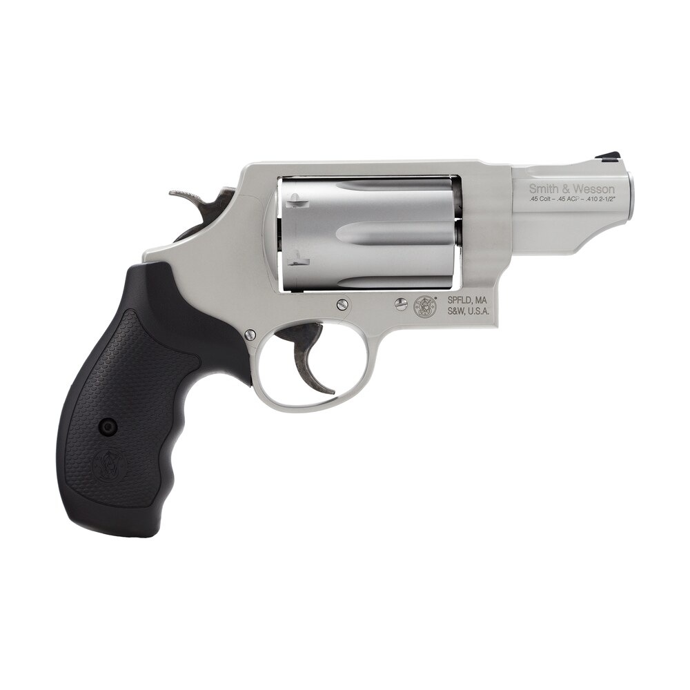 smith & wesson 160410 governor 45 colt (lc) or 2.50" 410 gauge, 2.75" stainless barrel, 6rd stainless cylinder, matte silver scandium alloy z frame, black polymer grip Smith & Wesson 160410 Governor 45 Colt (LC) Or 2.50" 410 Gauge, 2.75" Stainless Sports South item 90977