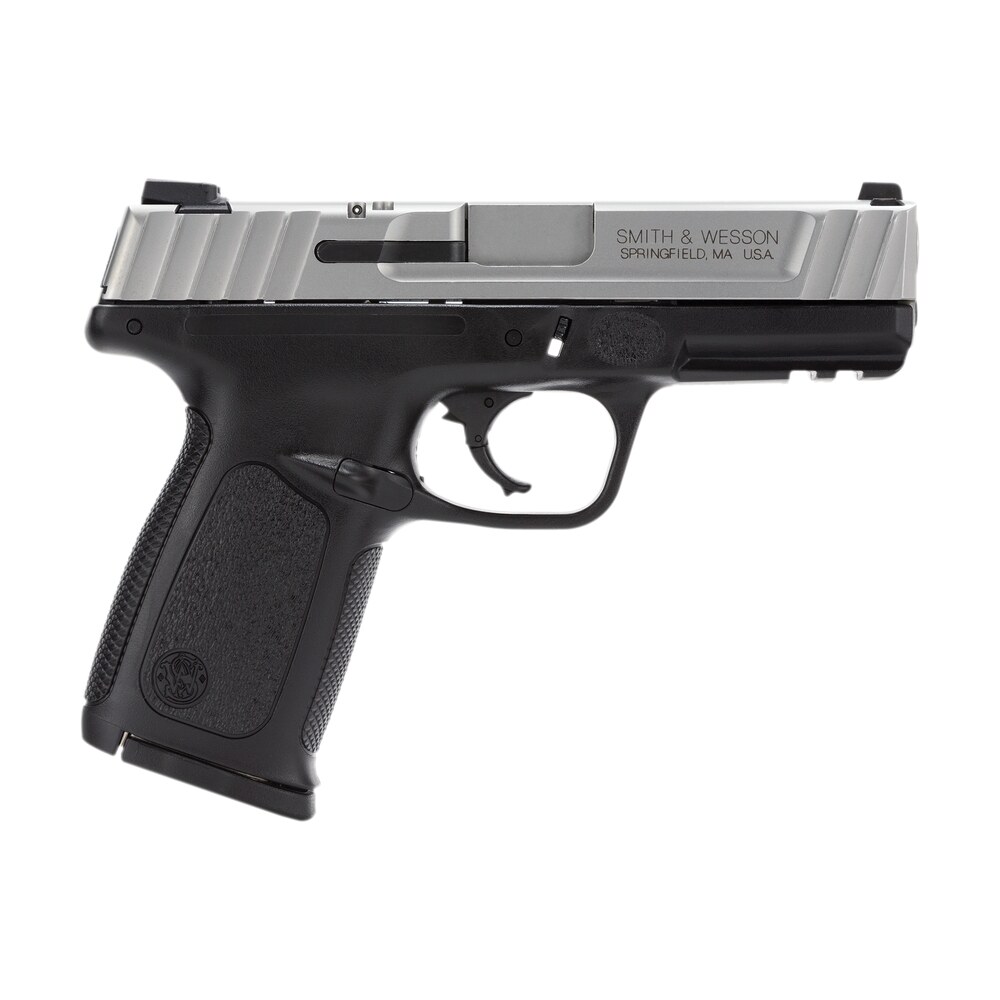 smith & wesson 123403 sd40 ve *ca compliant compact frame 40 s&w 10+1, 4" stainless steel barrel, satin serrated stainless steel slide, black polymer frame w/picatinny rail Smith & Wesson 123403 SD40 VE *CA Compliant Compact Frame 40 S&W 10+1, 4" Stainless Sports South item 91214