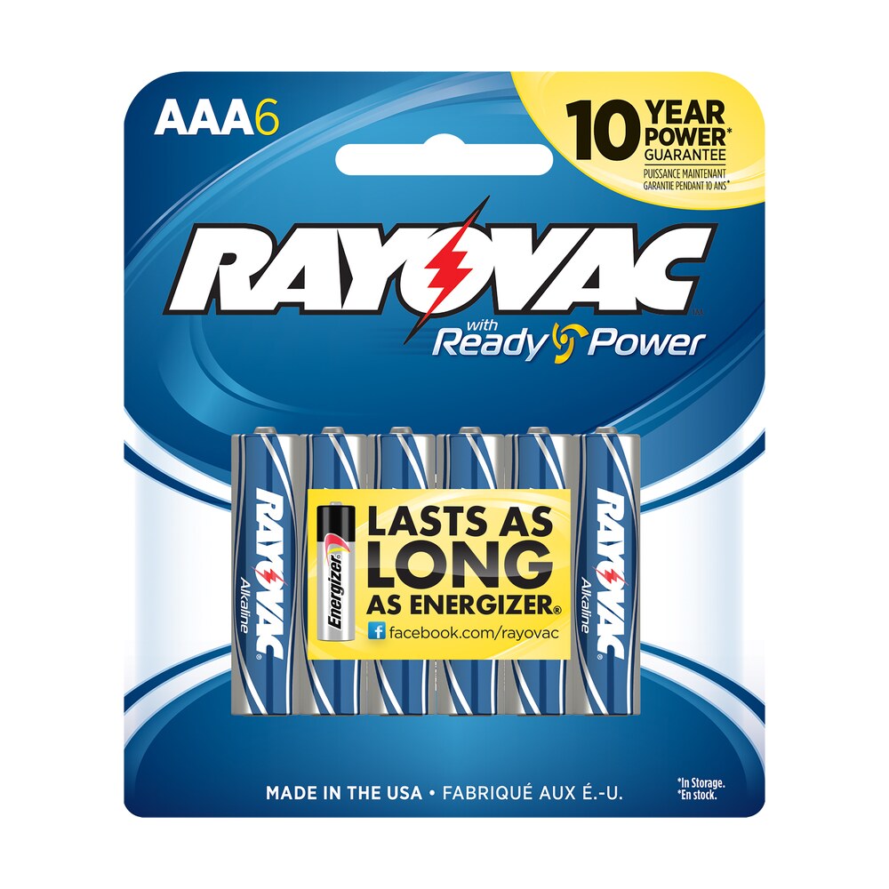 rayovac 8246t aaa high enregy alkaline batteries silver/blue 1.5 volts 2,700 mah (6) single pack Rayovac 8246T AAA HIGH ENREGY Alkaline Batteries Silver/Blue 1.5 Volts 2,700 mAh (6) Single Sports South item 91839