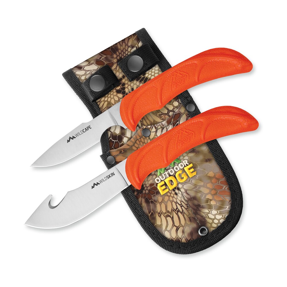outdoor edge wr1c wildpair 2.50"/4" fixed gut hook/caper plain/gut hook 420j2 stainless steel blade tpr blaze orange handle Outdoor Edge WR1C WildPair 2.50"/4" Fixed Gut Hook/Caper Plain/Gut Hook 420J2 Stainless Steel Sports South item 91987