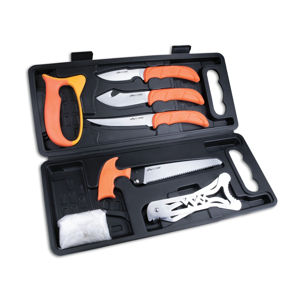 outdoor edge wp2 wild pak multiple skinner w/gut hook/saw/caper plain/saw 420j2 stainless steel blade frn orange handle Outdoor Edge WP2 Wild Pak Multiple Skinner Sports South item 91989