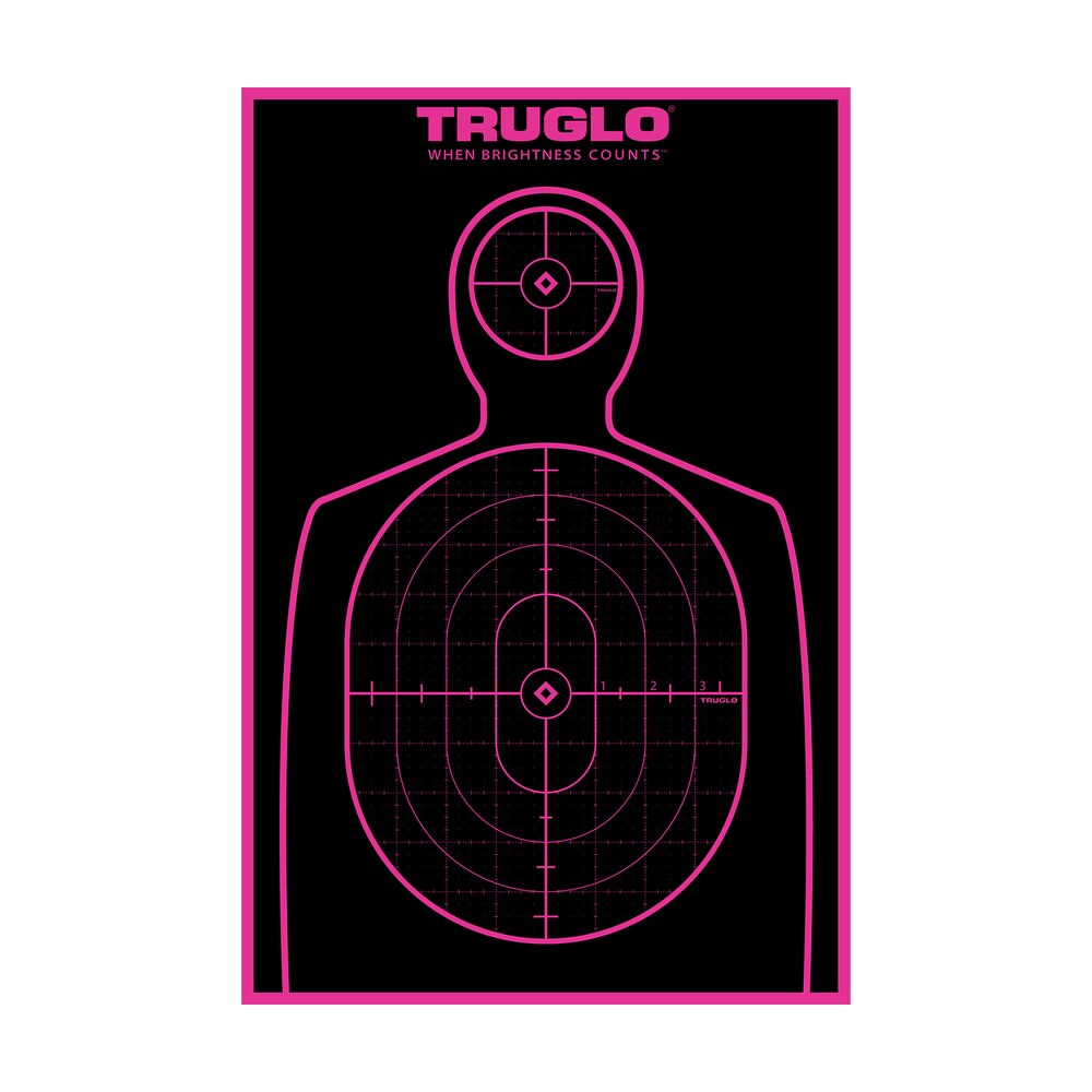truglo tg13p6 tru see handgun target self adhesive heavy paper black/pink 12"x18" silhouette 6 pack TruGlo TG13P6 Tru-See Handgun Target Self-Adhesive Heavy Paper Black/Pink 12"x18" Silhouette 6 Sports South item 92266