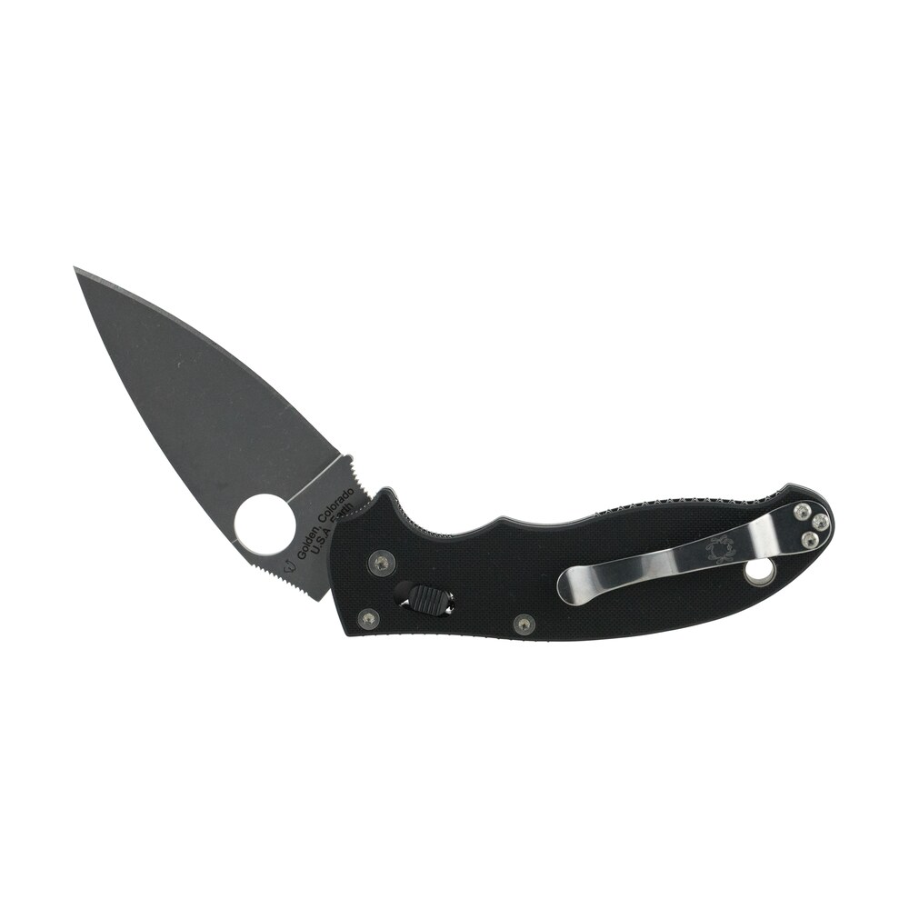 spyderco c101gp2 manix 2 3.37" folding drop point plain cpm s30v ss blade black g10 handle includes pocket clip Spyderco C101GP2 Manix 2 3.37" Folding Drop Point Plain CPM S30V SS Blade Black G10 Handle Sports South item 92271
