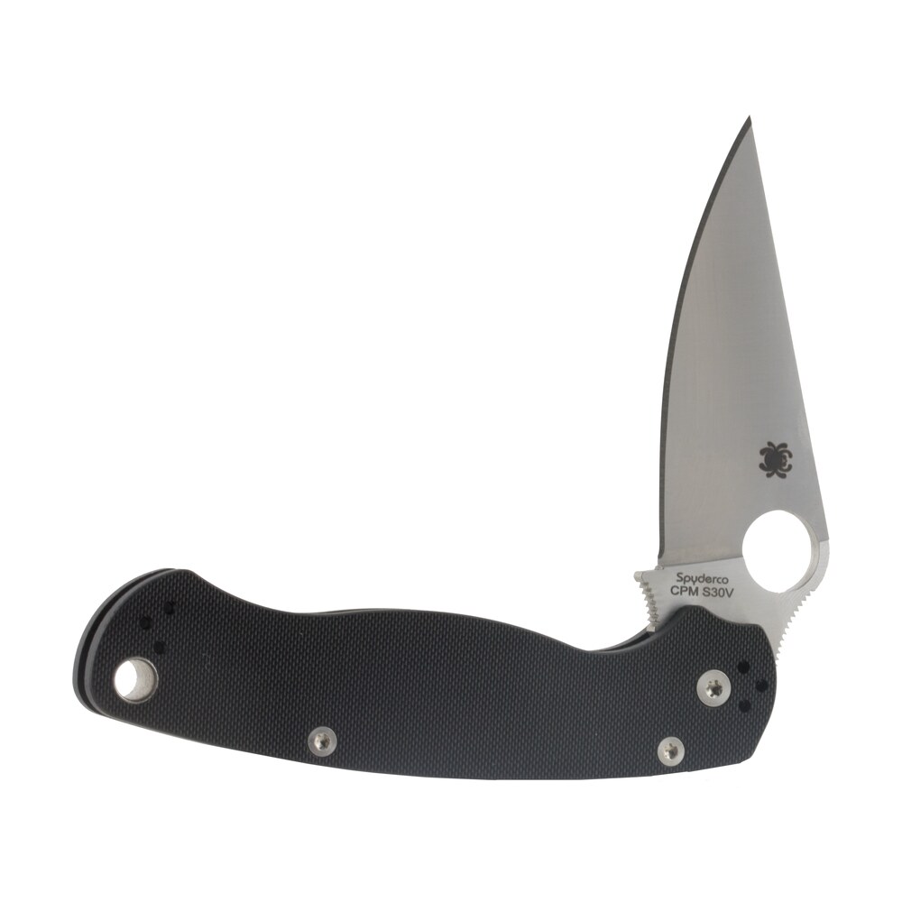 spyderco c81gp2 para military 2 3.42" folding drop point plain cpm s45vn ss blade black g10 handle includes pocket clip Spyderco C81GP2 Para Military 2 3.42" Folding Drop Point Plain CPM S45VN SS Blade Black G10 Sports South item 92273