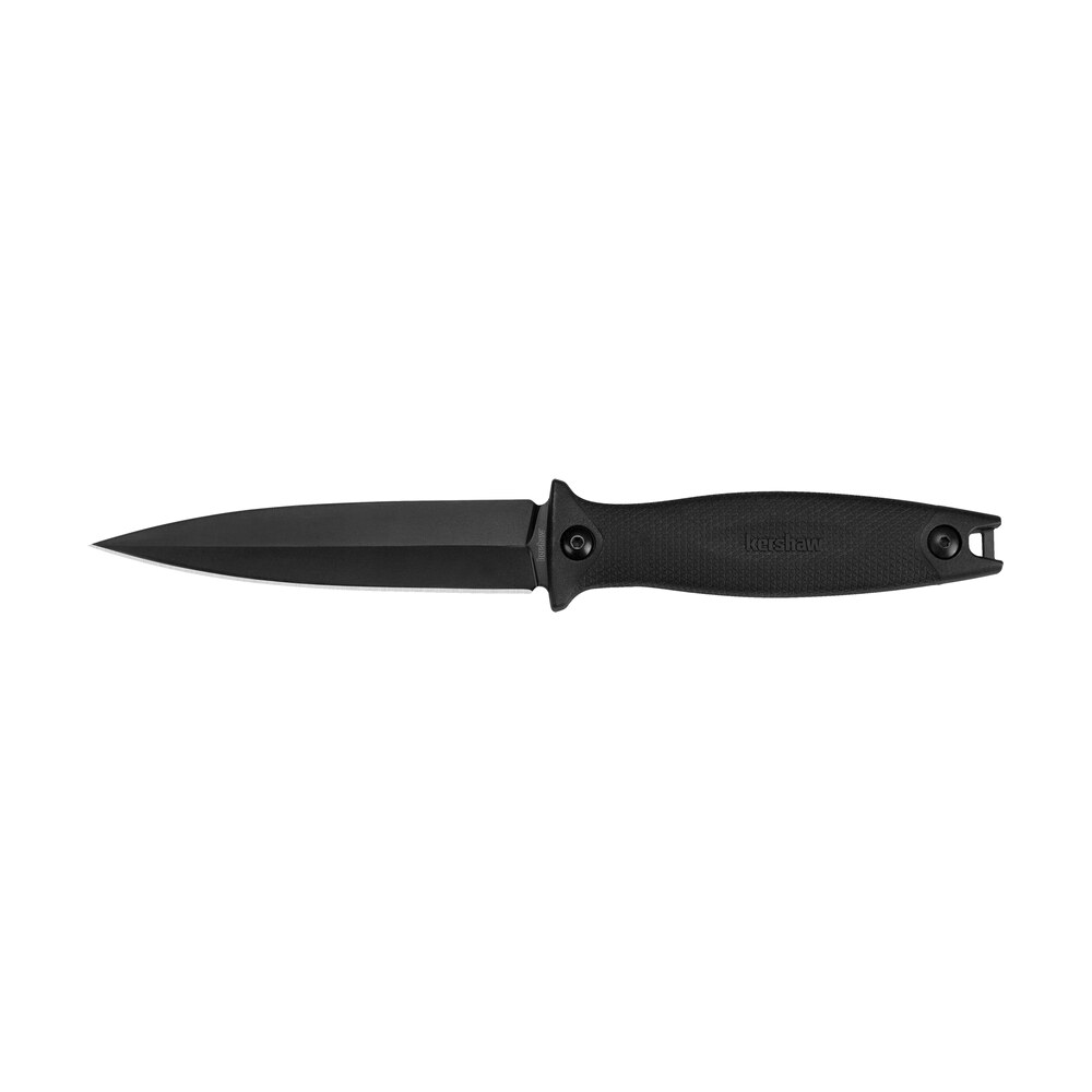 kershaw 4007 secret agent 4.40" fixed spear point plain black oxide 8cr13mov ss blade black glass filled nylon handle includes sheath Kershaw 4007 Secret Agent 4.40" Fixed Spear Point Plain Black Oxide 8Cr13MoV SS Blade Black Sports South item 92311