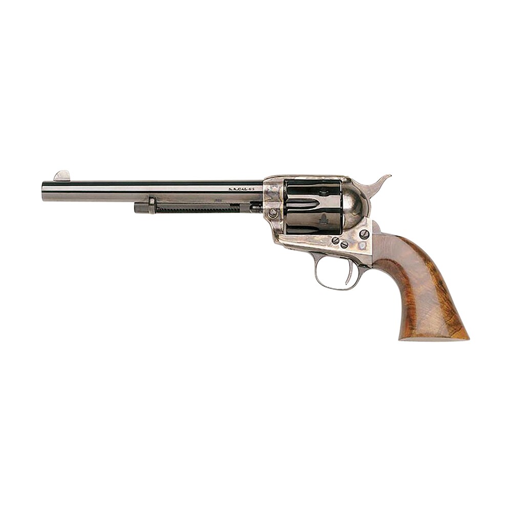 taylors & company 550907 1873 cattleman sao 45 colt (lc) caliber with 7.50" blued finish barrel, 6rd capacity blued finish cylinder, color case hardened finish steel frame & walnut grip Taylors & Company 550907 1873 Cattleman SAO 45 Colt (LC) Caliber Sports South item 92499