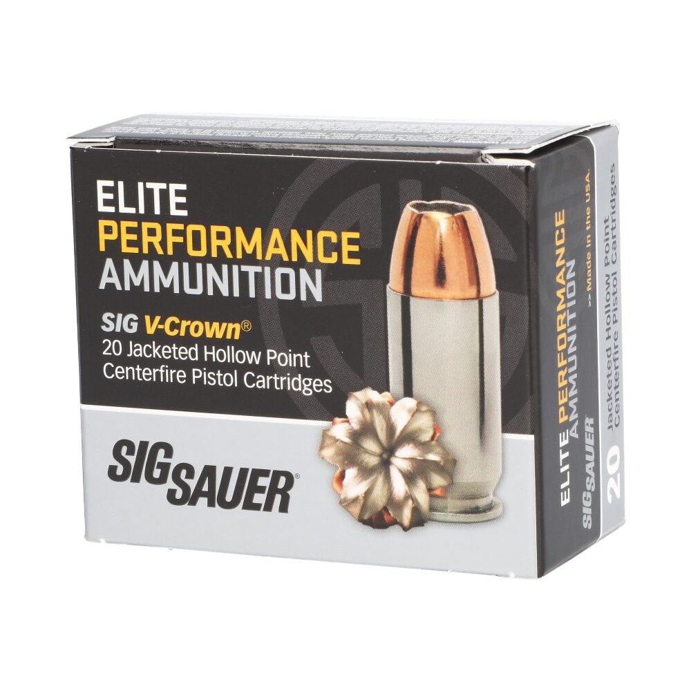 sig sauer e40sw120 elite performance 40s&w 165gr v crown jacketed hollow point 20 per box/10 case Sig Sauer E40SW120 Elite Performance 40S&W 165gr V-Crown Jacketed Hollow Point 20 Per Sports South item 92647