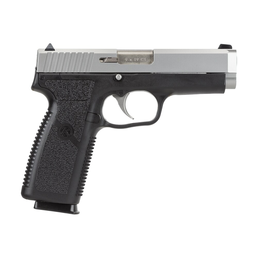 kahr arms ct9093 ct9 9mm luger 8+1, 4" stainless steel barrel, matte serrated stainless steel slide, black polymer frame, black textured polymer grip, no safety, right hand Kahr Arms CT9093 CT9 9mm Luger 8+1, 4" Stainless Steel Sports South item 93380