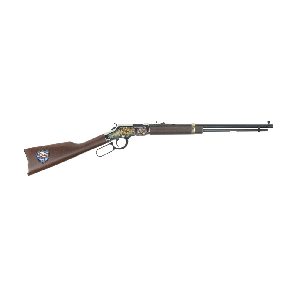 henry h004tt golden boy trucker's tribute 22 short, 22 long or 22 lr caliber with 16 lr/21 short capacity, 20" blued barrel, nickel plated metal finish & american walnut stock right hand (full size) Henry H004TT Golden Boy Trucker's Tribute 22 Short, 22 Long or 22 LR Caliber Sports South item 93518