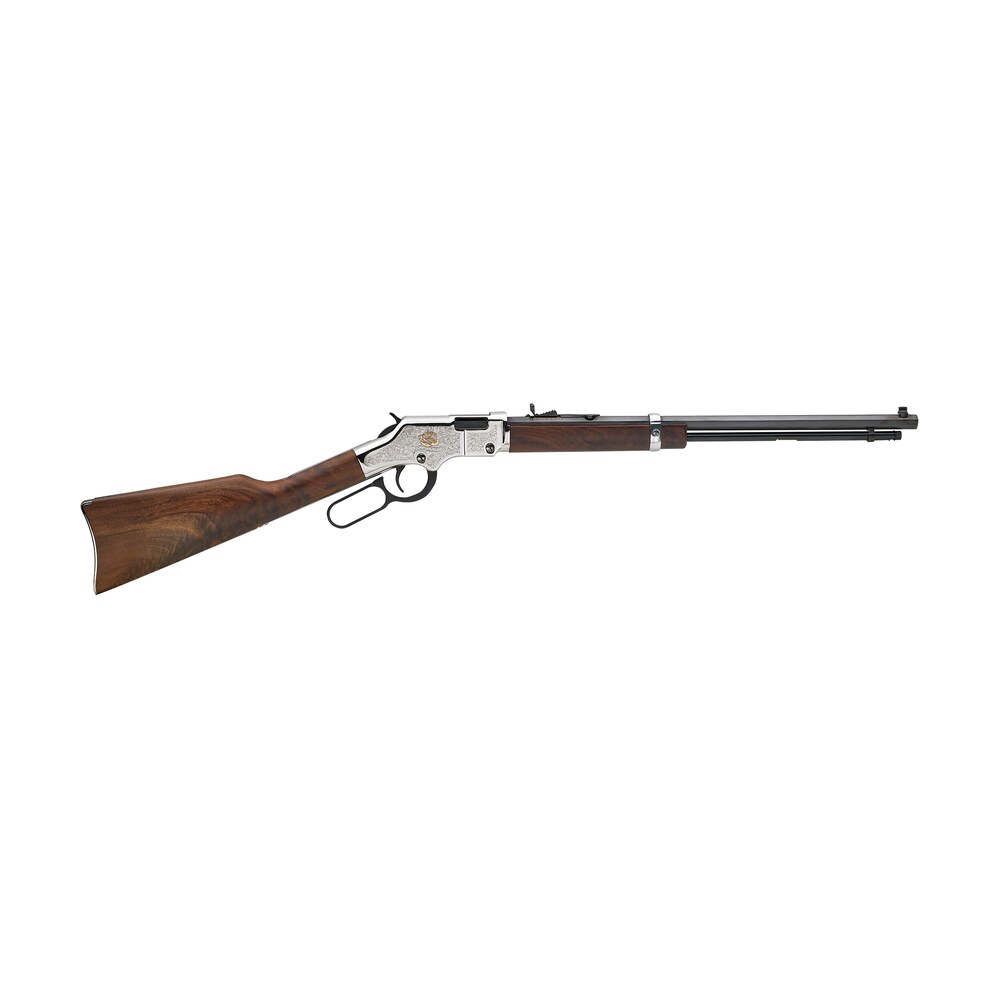 henry h004ab golden boy american beauty full size 22 s/l/lr, 20" blued octagon barrel, nickel plated alloy drilled & tapped receiver, american walnut fixed stock, right hand Henry H004AB Golden Boy American Beauty Full Size 22 S/L/LR, 20" Blued Octagon Sports South item 95267