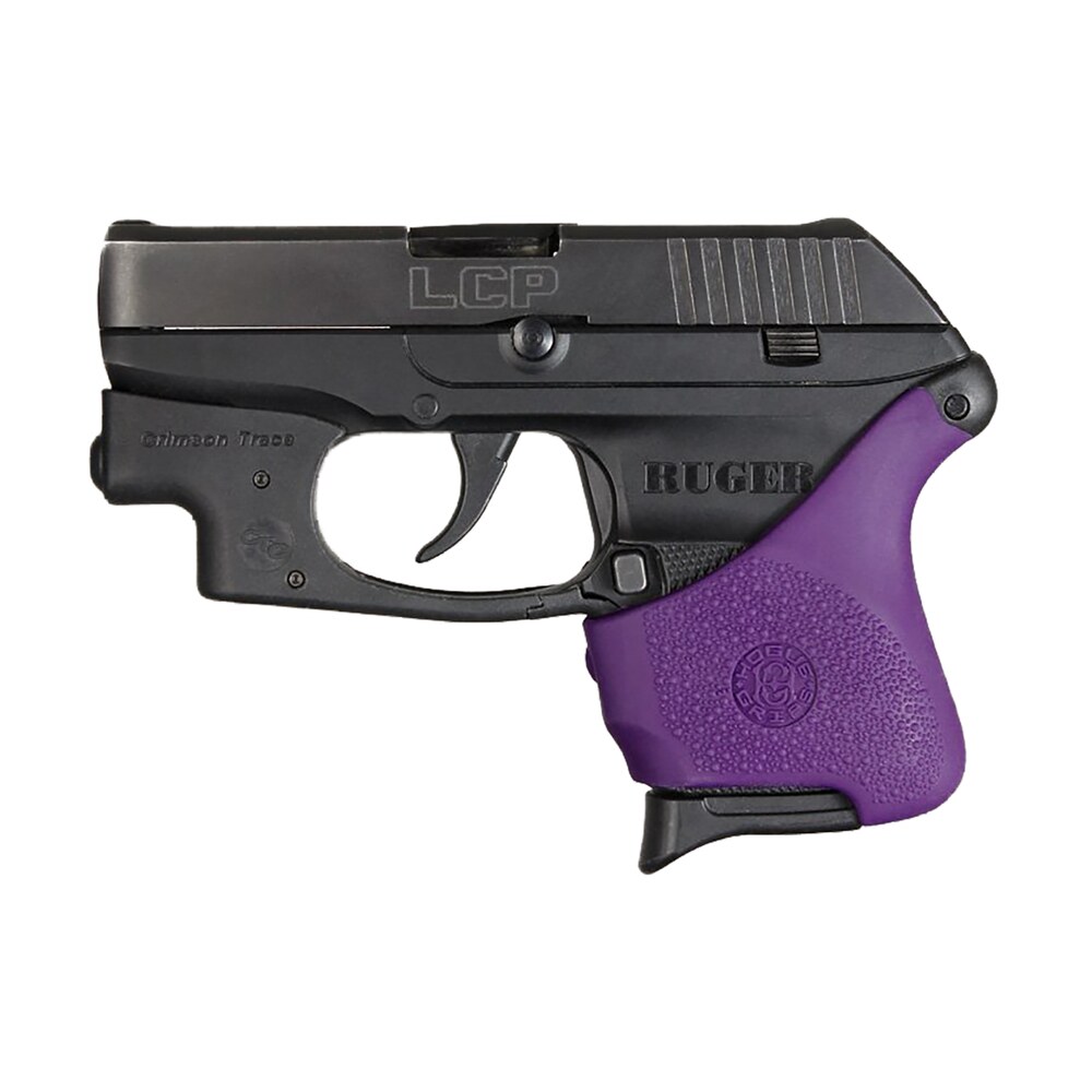 hogue 18116 handall hybrid grip sleeve made of rubber with textured purple finish for ruger lcp with crimson trace Hogue 18116 HandAll Hybrid Grip Sleeve made of Rubber Sports South item 95299