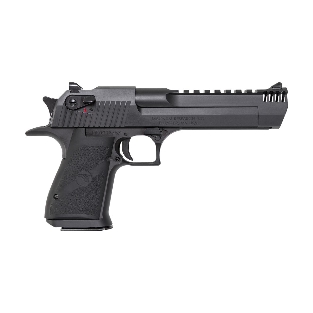 magnum research de50imb desert eagle mark xix 50 ae 6" with muzzle brake 7+1 matte black carbon steel frame & slide black rubber grip Magnum Research DE50IMB Desert Eagle Mark XIX 50 AE 6" Sports South item 95657